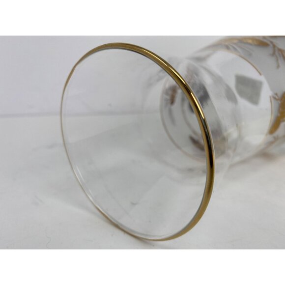 Vintage 8" MCM Frosted Gold Pinecone Glass Carafe Pitcher Barware Lid - Picture 5 of 8